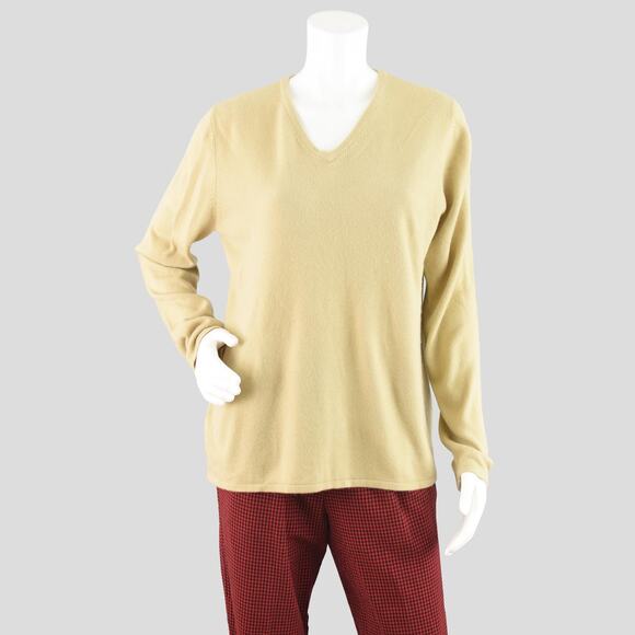 Y2K Basic Editions Tan V-neck Sweater NWT, Women's Medium - Large - Picture 1 of 10